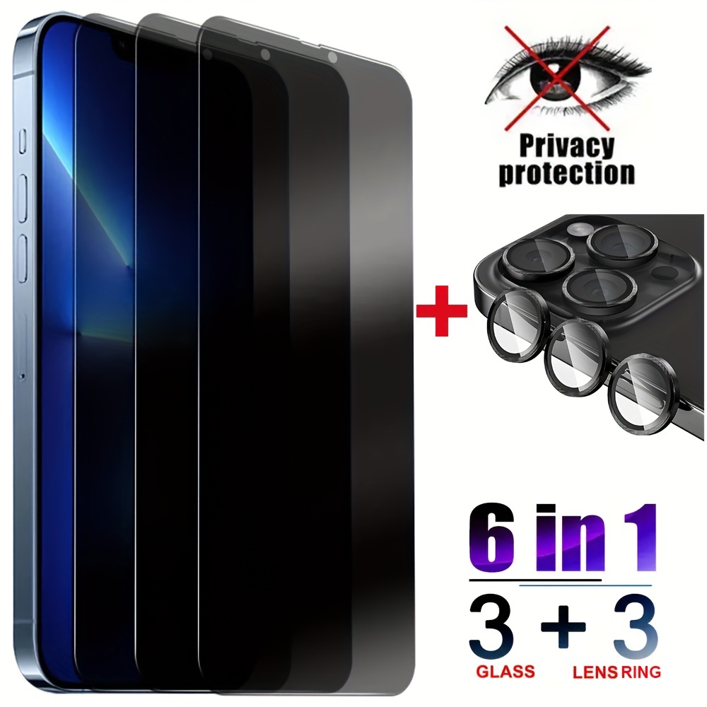 6 En 1 Protector Pantalla Iphone 14 Pro max 13 12 11 plus - Temu