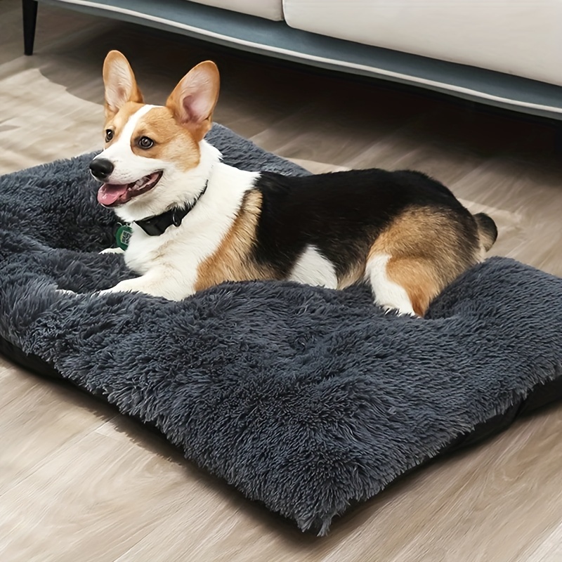 1pc Soft Dog Crate Mat, Washable Dog Rug, Fleece Fluffy Pet Rug, Dog Bed  Pet Sleeping Mattress (Size: 23.6 X 35.4 Inches, 23.6 X 14.7 Inches)