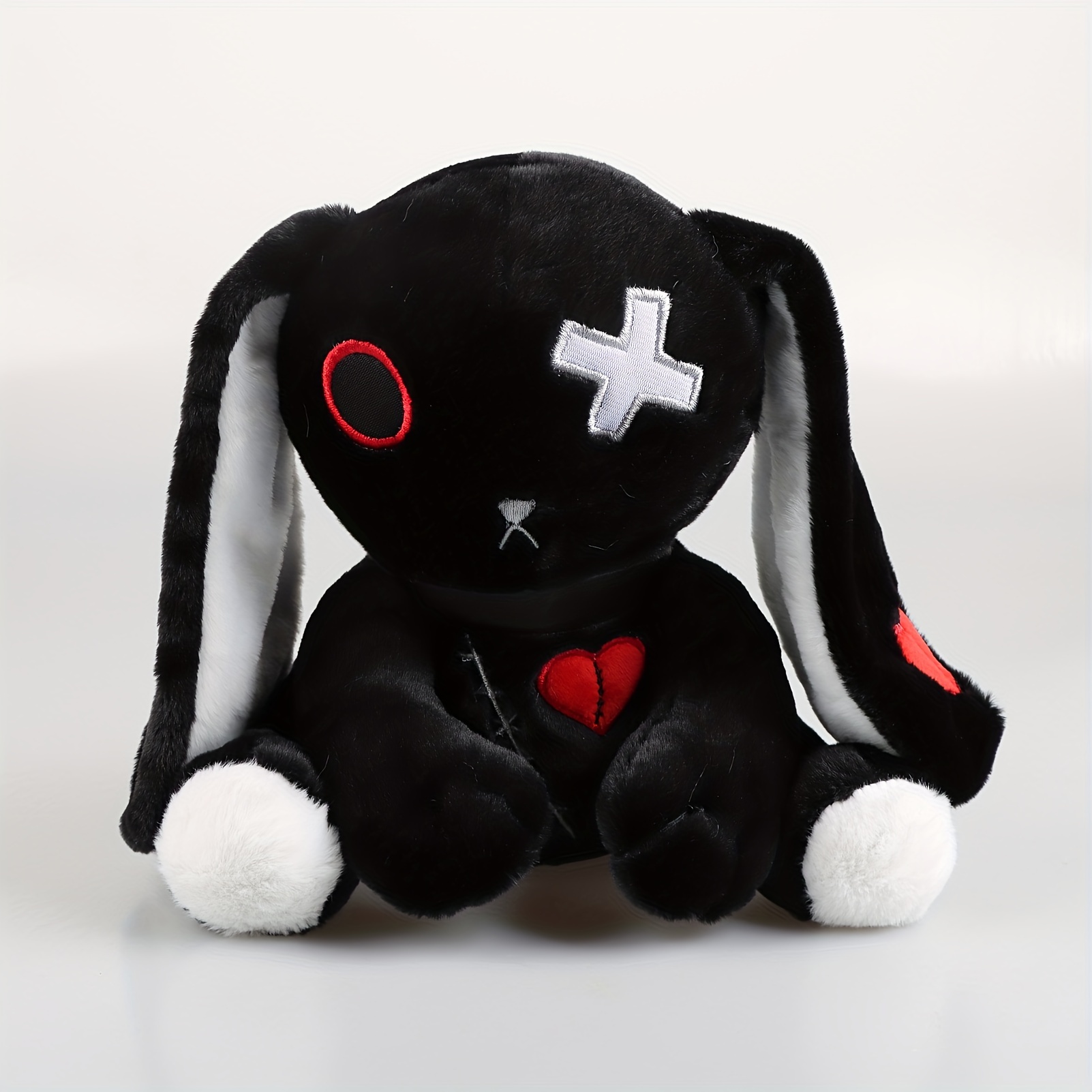 25cm/9.84in Creepy Gothic Bunny Plush, Spooky Bunny Stuffed Animal Cute  Horror Dreadful Bunny Doll for Halloween Decor