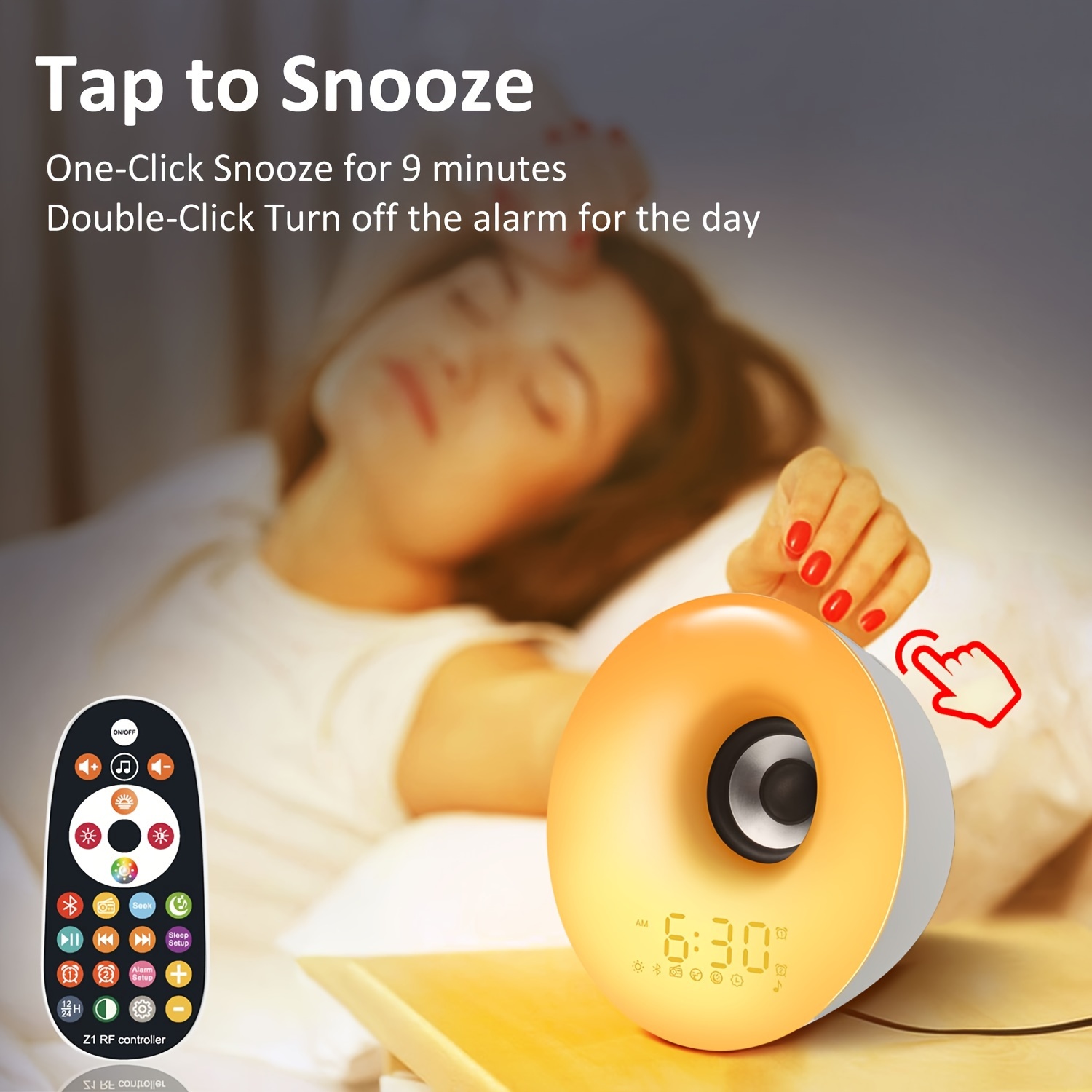 JALL Reloj despertador con luz de amanecer para niños, durmientes pesados,  dormitorio, pantalla completa mejorada con simulación de amanecer, ayuda