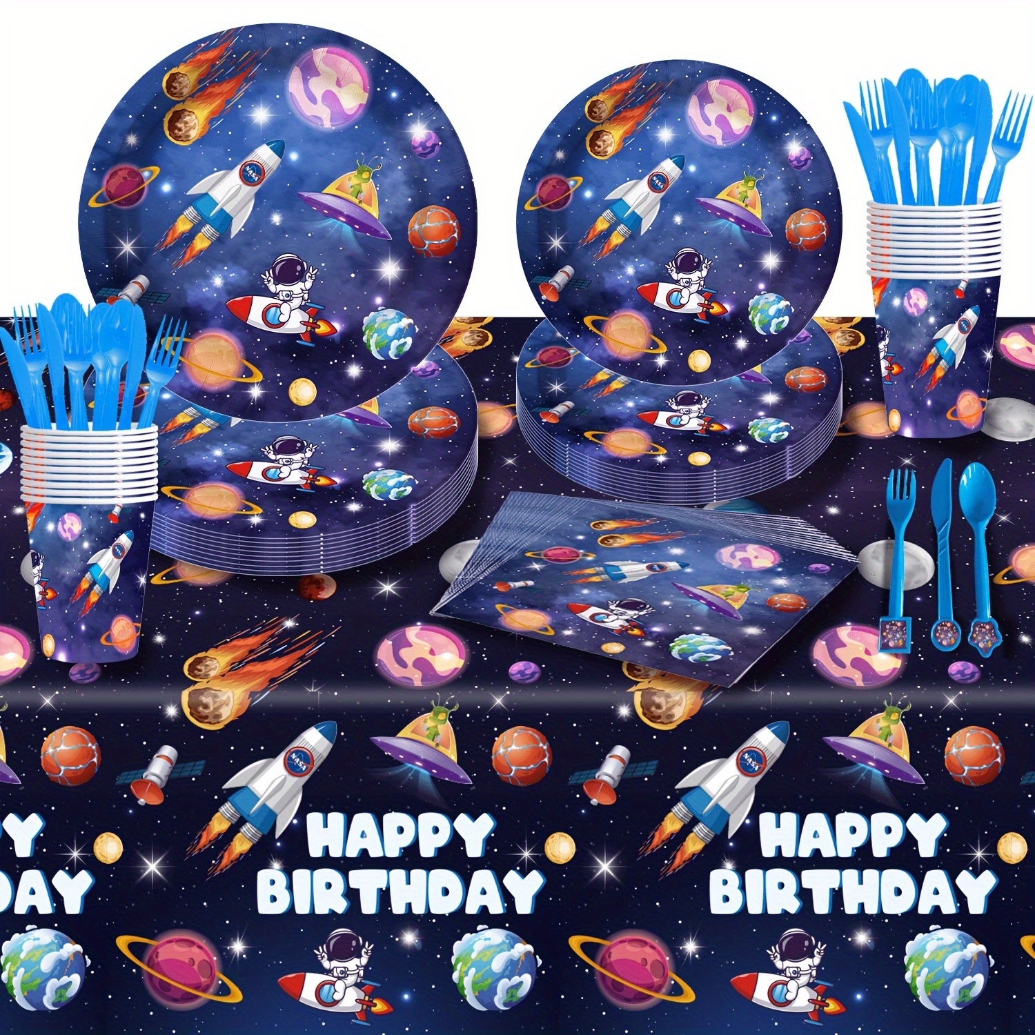 Globo para fiesta de cumpleaños de bebé, decoración para fiesta de niño de  9 años, tema del espacio exterior, cielo estrellado azul, 1, 2, 3, 4, 5, 6,  7, 8 - AliExpress