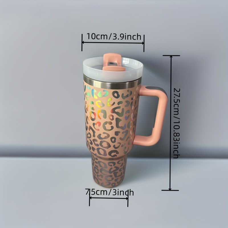 Leopard Print Tumbler With Lid, Stainless Steel Insulated Water Bottle With  Handle, Portable Drinking Cups, For Car, Home, Office, Summer Drinkware,  Travel Accessories, Birthday Gifts - Temu