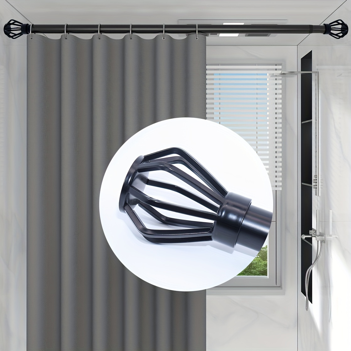 Barra de ducha curvada extensible, soporte a prueba de óxido, ajustable,  para lavandería, dormitorio, armario, hogar - AliExpress