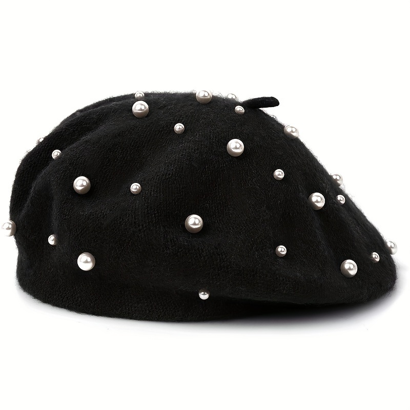 Pearl Women's Solid Warm Beret for Daily Use