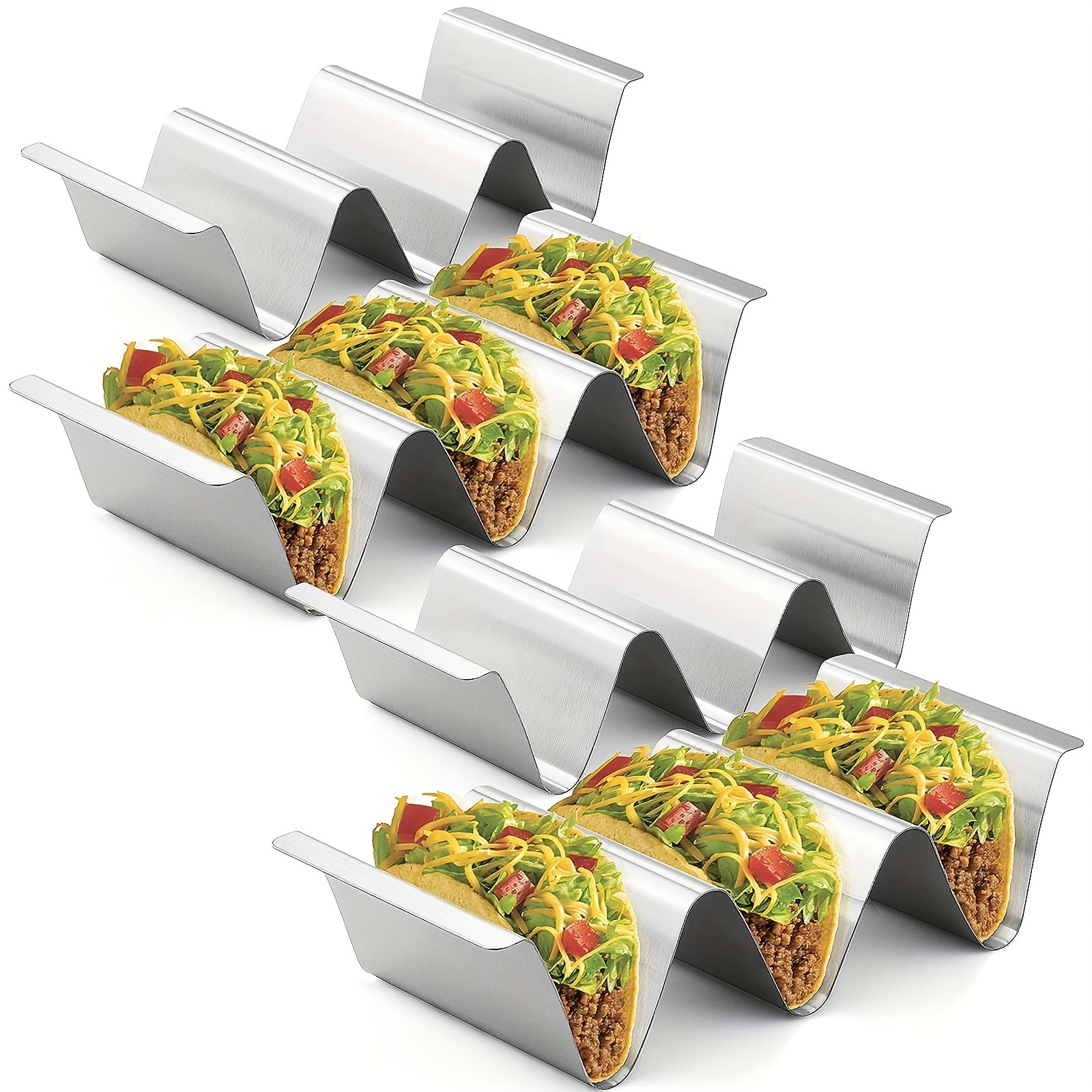 Taco Tuesday Holder Stands Set 4 Piece Safe Rack Tray Oven Grill