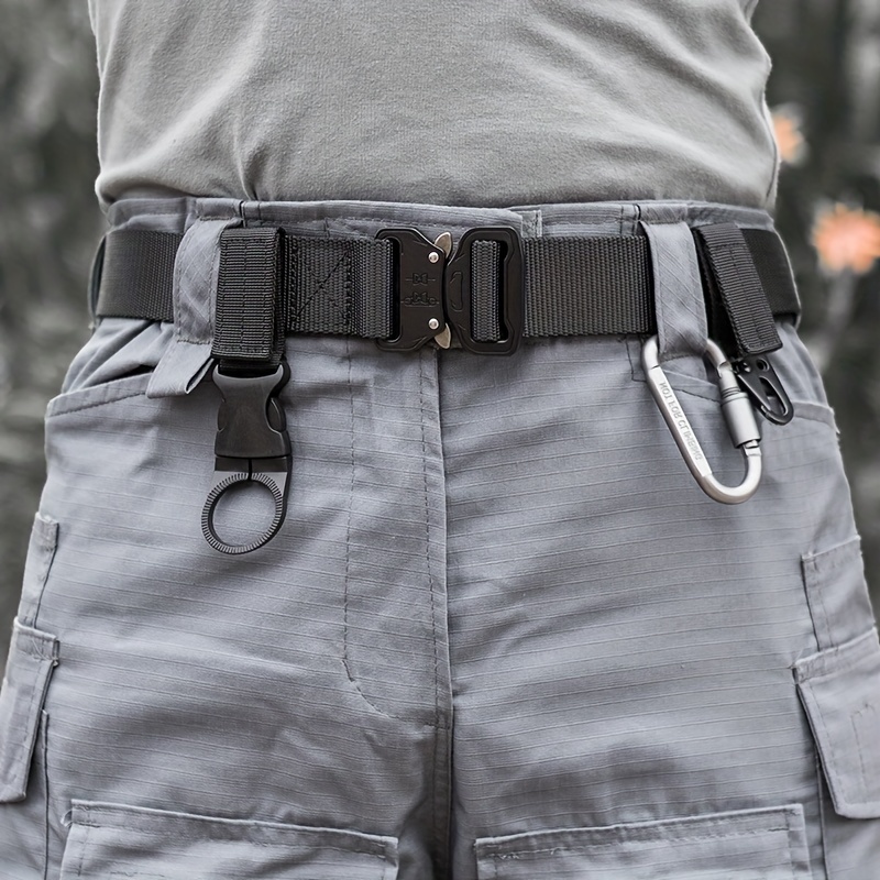 Men Tactical Military Outdoor Combat Nylon Canvas Belt Buckle