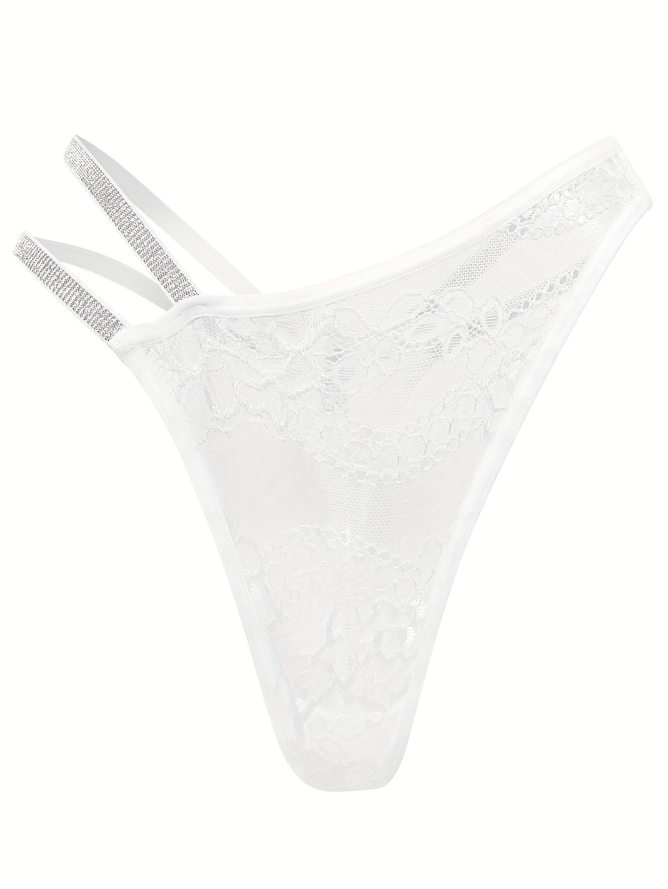 Off-white Leavers lace thong