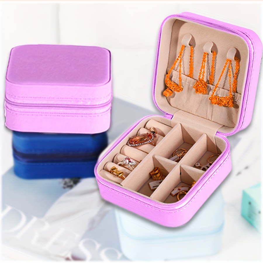 FOME Small Jewelry Box, Portable Jewelry Box Organizer PU Leather