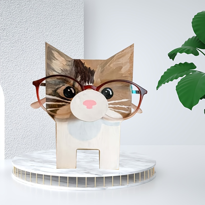 Dropship 1pc Pet Glasses Stand; Wooden Eyeglass Holder Display Stand;  Creative Animal Glasses Holder For Desktop Accessory; Home Office Desk  Decor to Sell Online at a Lower Price