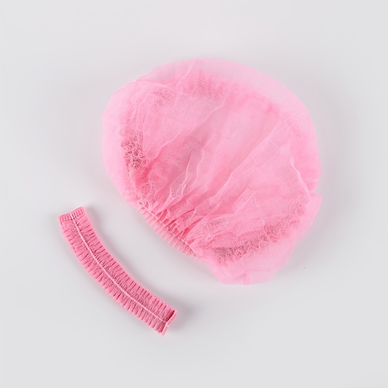 harmtty Print Reusable Unisex Bath Hat Elastic Band Double Layer Hair Hat  Hair Care,Pink Bowknot 