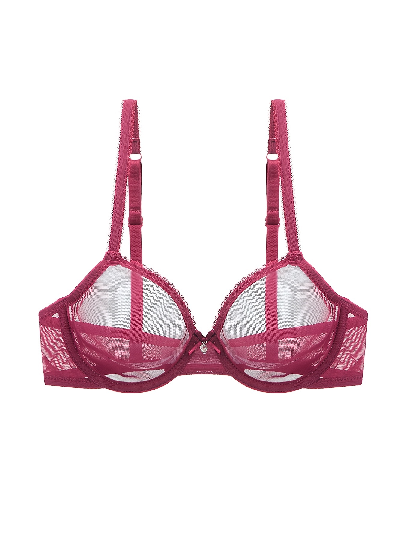 See Through Mesh Sheer Bra And Panty Ultra-thin Sexy Unlined Bra