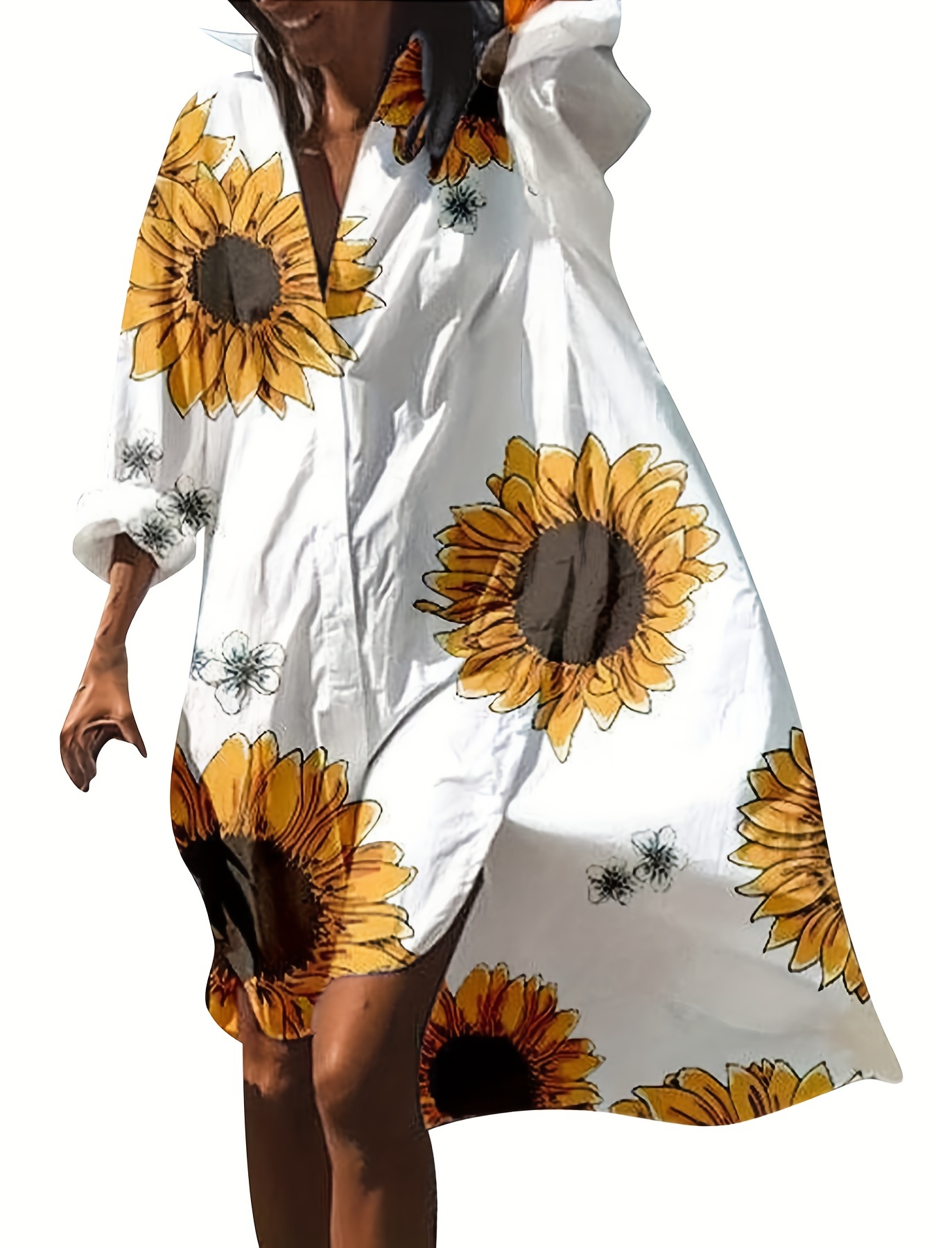 Long sleeve hot sale sunflower dress