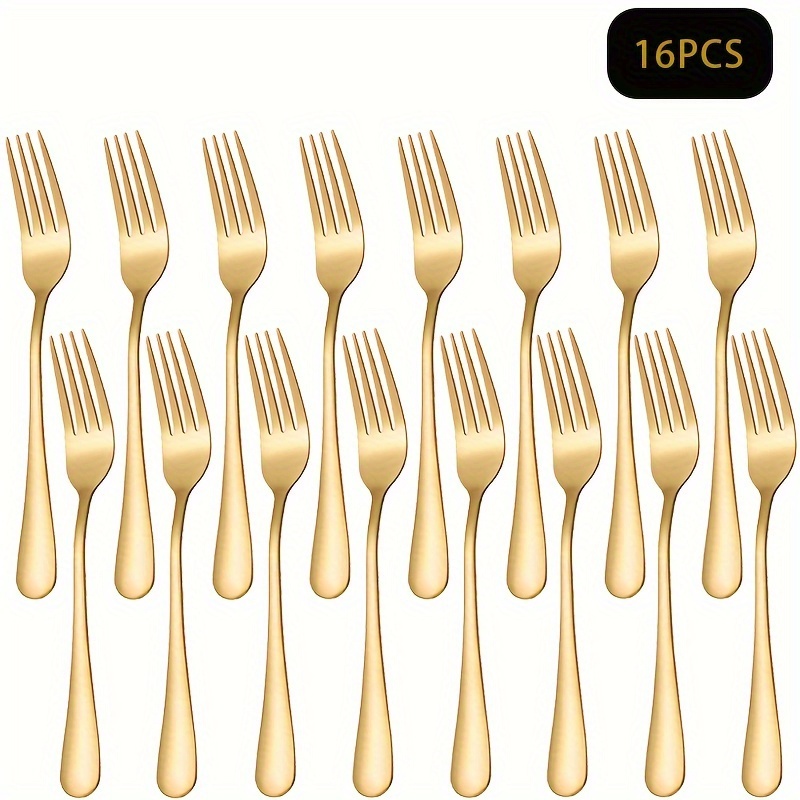 Tenedores de cocina de 12 piezas, tenedores de acero inoxidable de 8  pulgadas, tenedores de cubiertos de grado alimenticio, tenedores de metal a