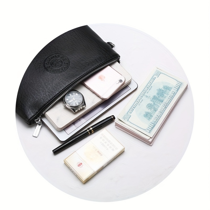 Men's Casual Envelope Clutch Bag Soft Leather Mobile Phone Wallet
