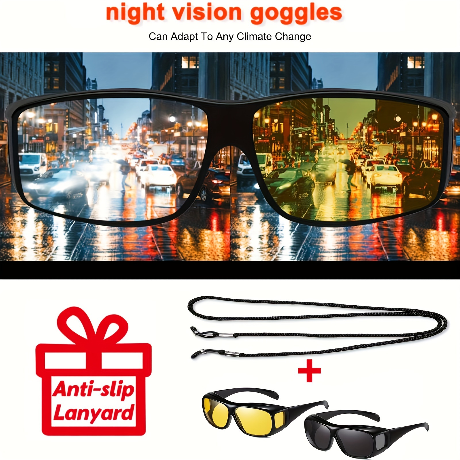 Night Vision Glasses Men Women Fit Wrap - Temu