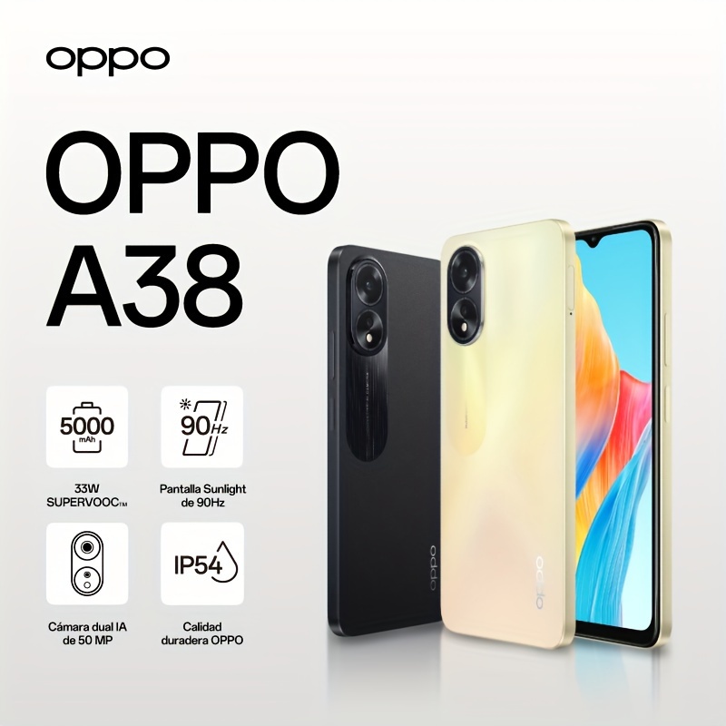 (Unlocked) OPPO A38 4G 4GB+128GB GLOBAL Ver. BLACK Dual SIM Android Cell  Phone