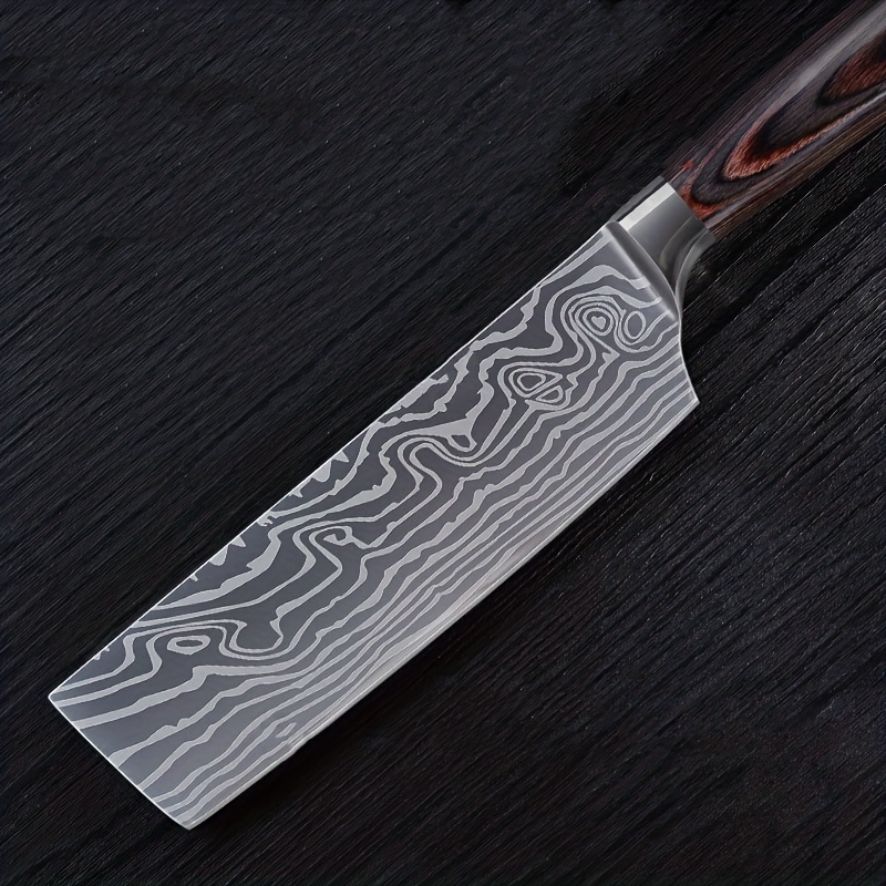 Professional Stainless Steel Kitchen Knife Damascus Pattern Rust