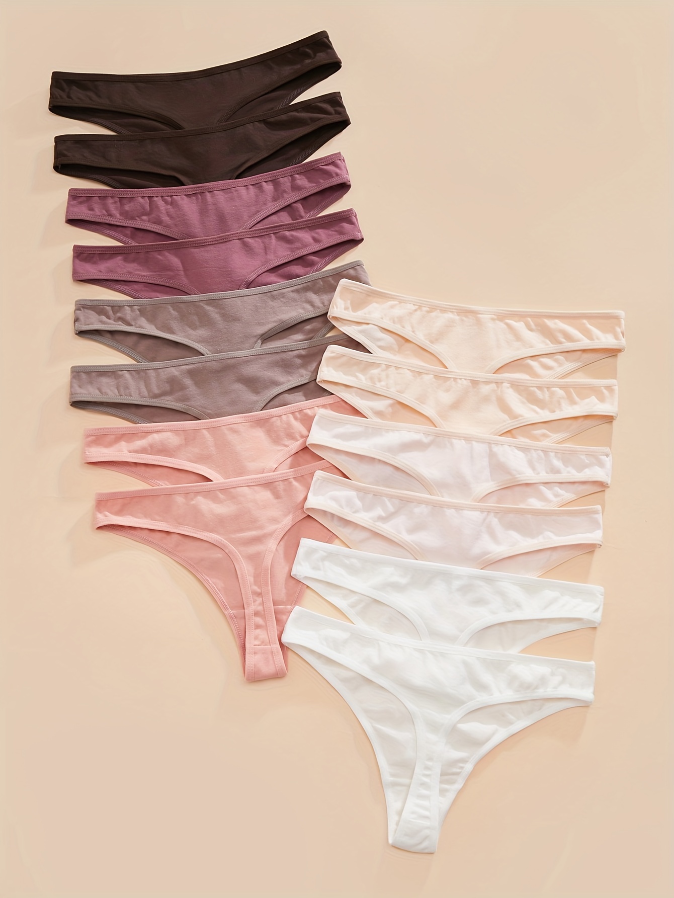 Simple Solid Thongs Soft Comfy Stretchy Intimates Panties - Temu