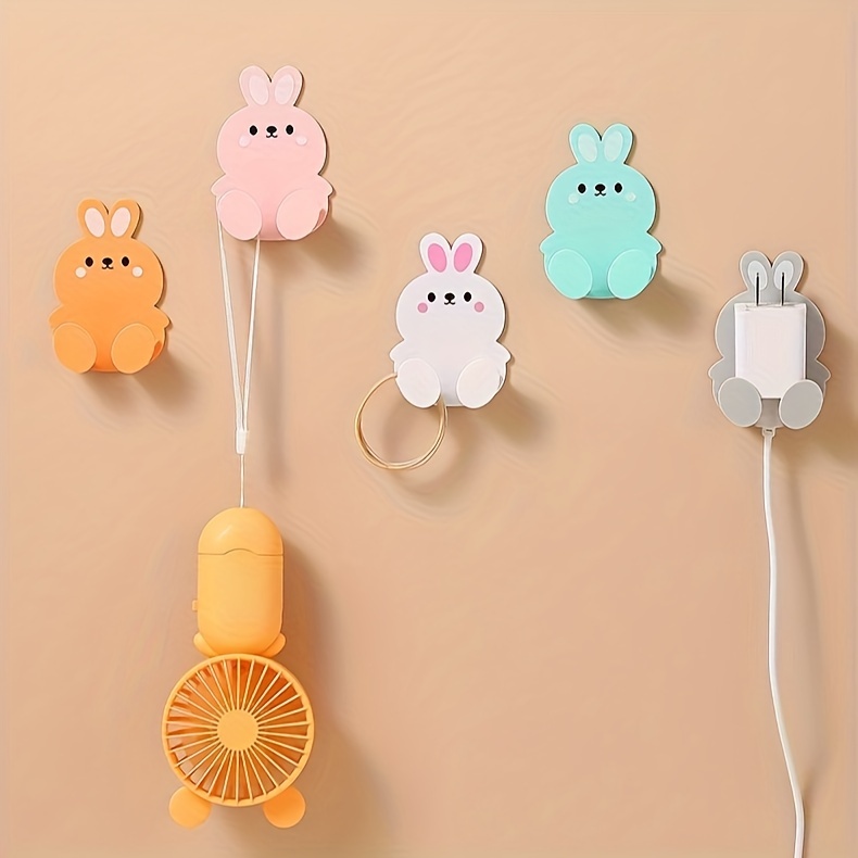  PRETYZOOM 18 Pcs Cartoon Rabbit Sticky Hook Backpack Hanger  Towel Hangers Cap Decorations Hat Hanger Adhesive Hat Hooks for Wall White  Plastic Child Wall Hanging Necessity : Home & Kitchen