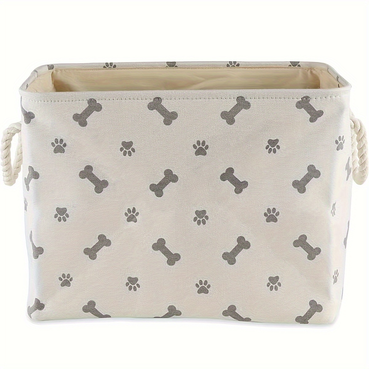 Canvas Pet Toy Box Storage Organizer, Dog Toy Storage Bin, Grey