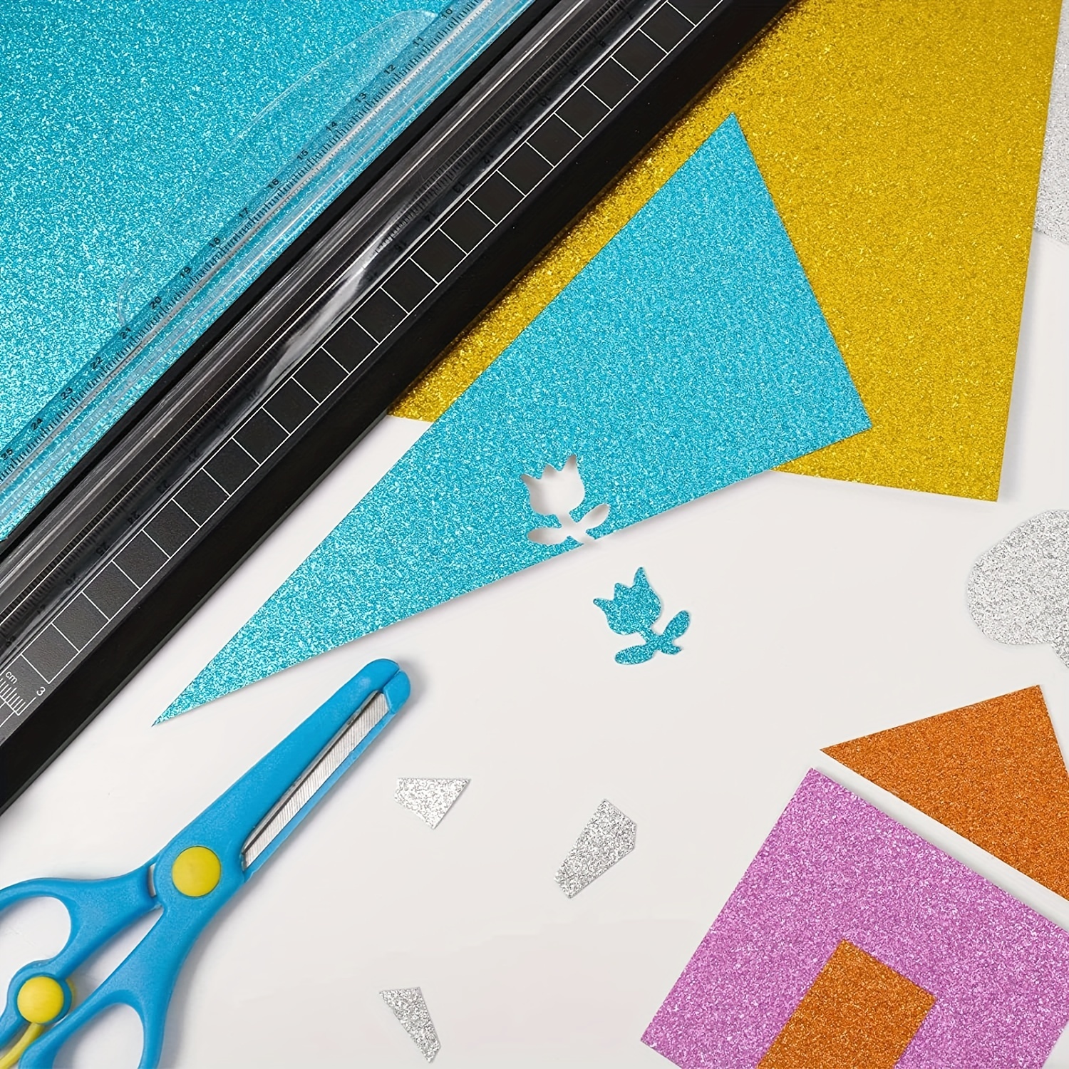 Glitter Cardstock Paper 12 x 12, 250gsm/92lb Glitter Paper 60 Sheets for Cricut, Scrapbooking, Card Making, Craft Supplies