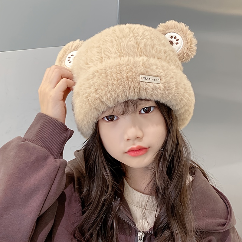 Winter Warm Plush Hat For Children Windproof And Coldproof - Temu
