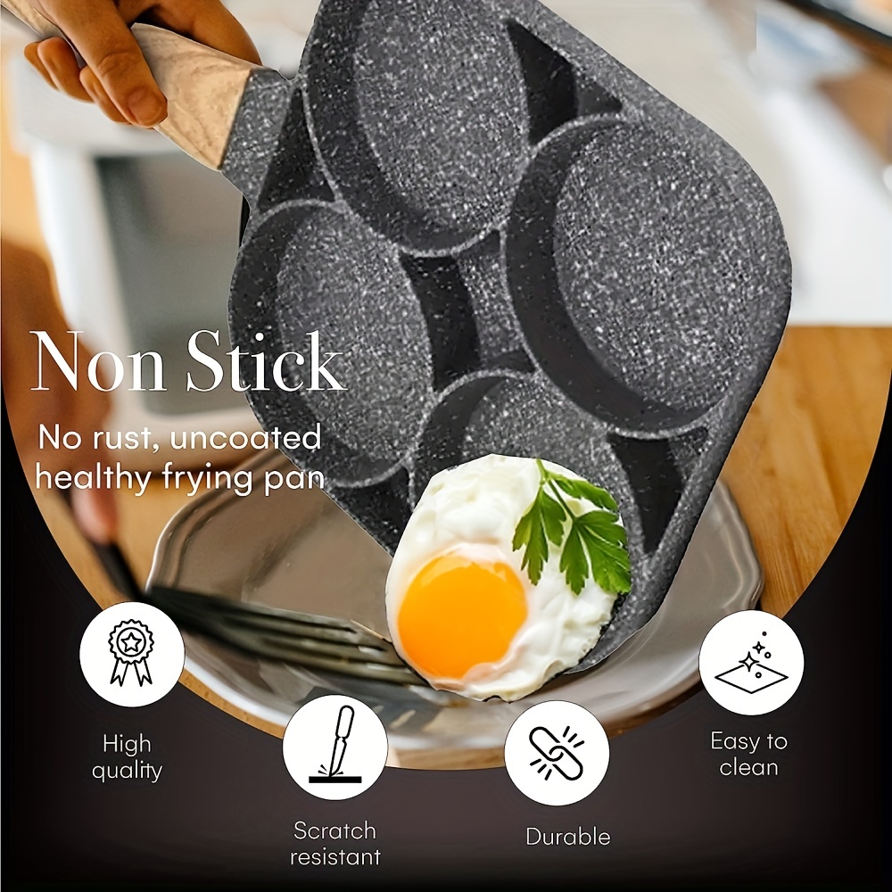 Non stick Egg Pan With Wooden Handle For Induction Cooker - Temu