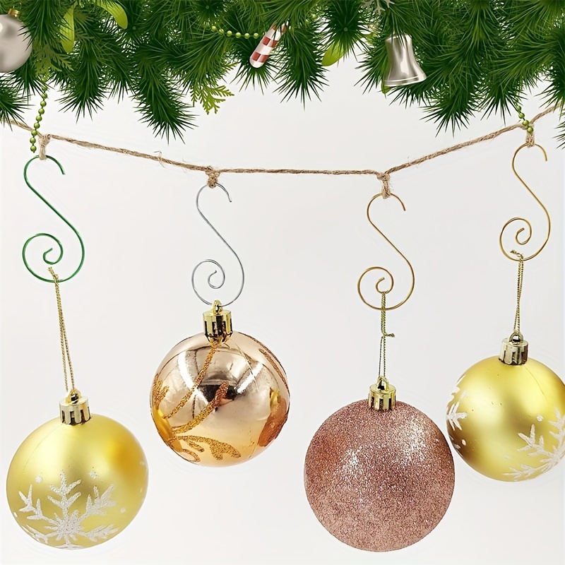 Leafeon Pack Christmas Ornament Hooks – Essential Christmas Ornament Hangers – Great Ornament Hooks for Christmas Tree Decoration (Gold)
