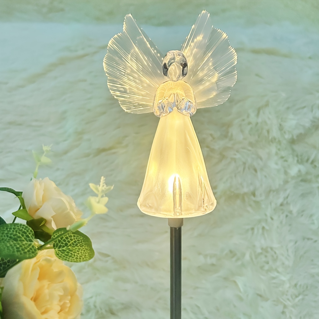 Solar powered angel on sale for cemetery