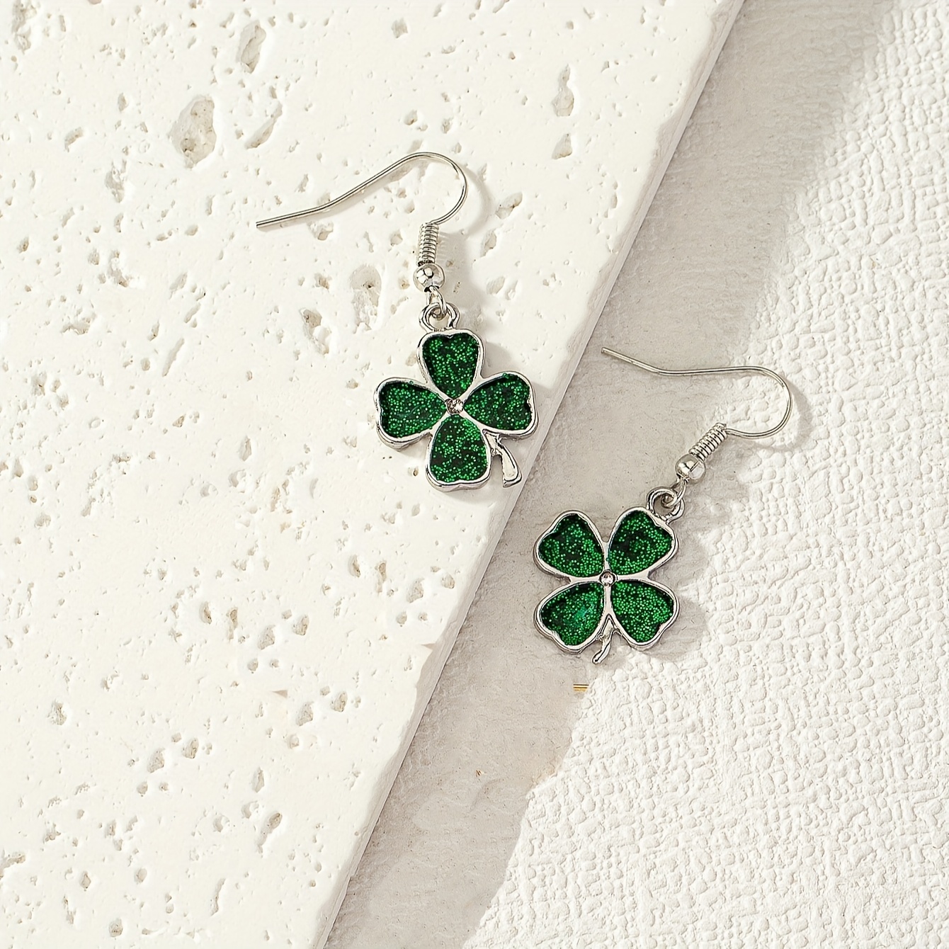 Women's Dangle Earrings Four Leaf Clover 14K Plated Zinc Alloy