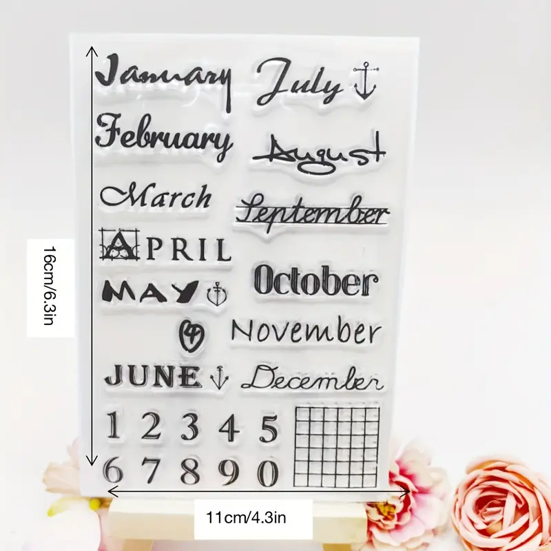 1pc Month Stamp DIY For Gifts, Silicone Transparent Stamp, Birthday Gift  For Girlfriend Boyfriend Kids