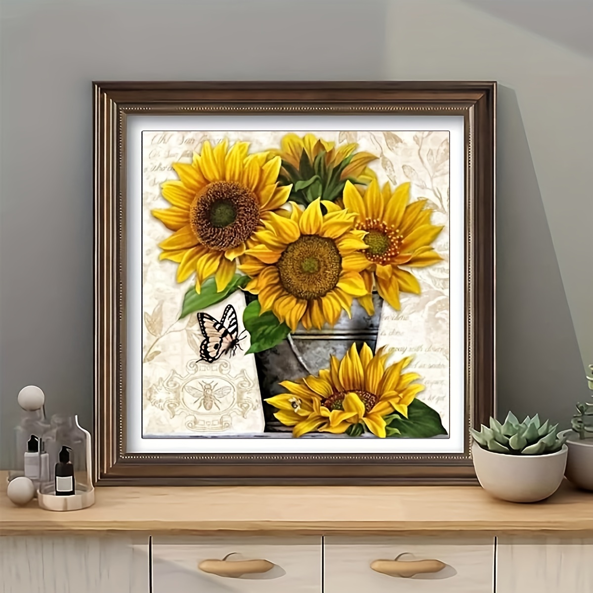 Diy Diamond Painting Decoration Sunflower Diamond Art Mosaic - Temu