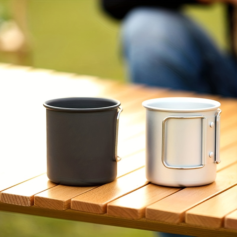 Outdoor Camping Aluminum Folding Water Cup With Foldable Handles