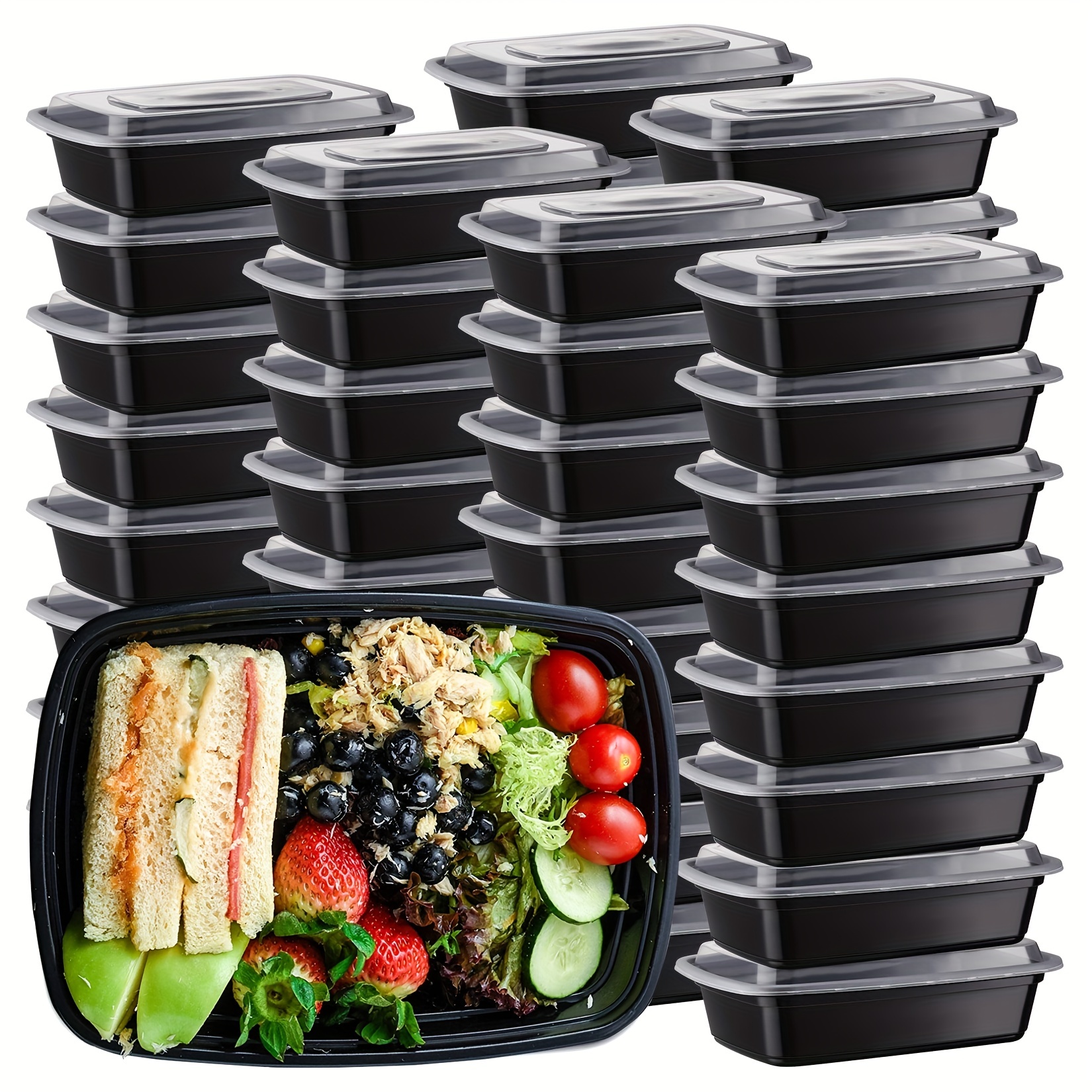 Meal Prep Containers, Plastic Food Storage Containers with Lids, 32oz Meal  Prep Container, To Go Containers Disposable, BPA Free, 50 Packs 