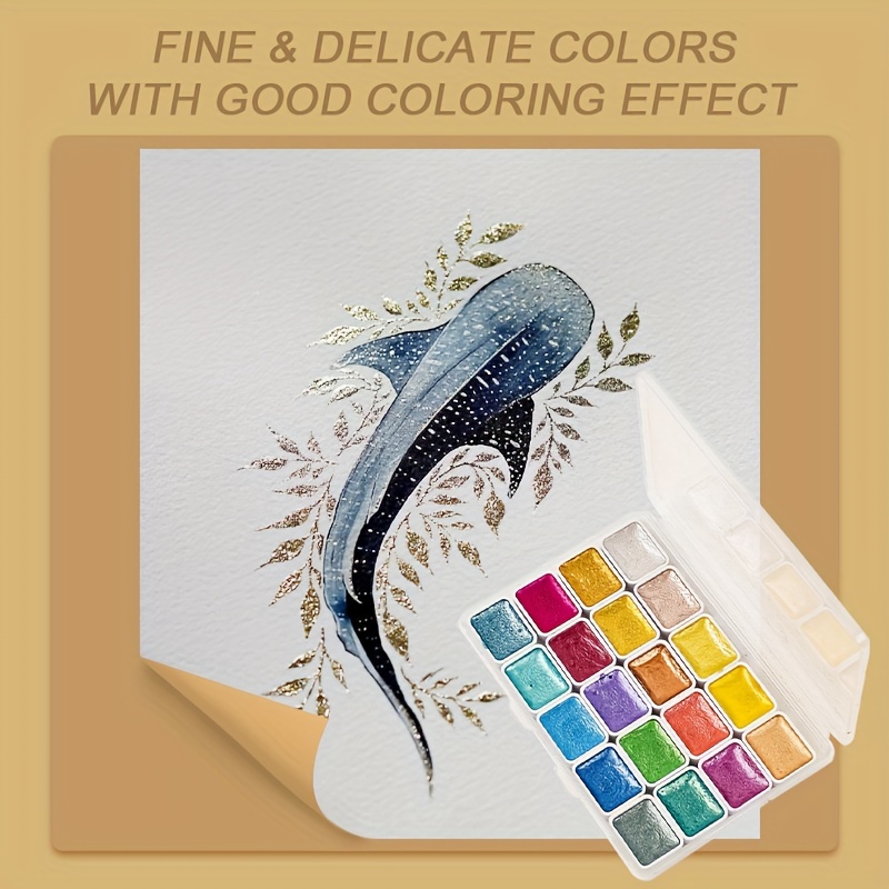 25 Pcs Solid Metallic Watercolor Paint Set for Art Drawing