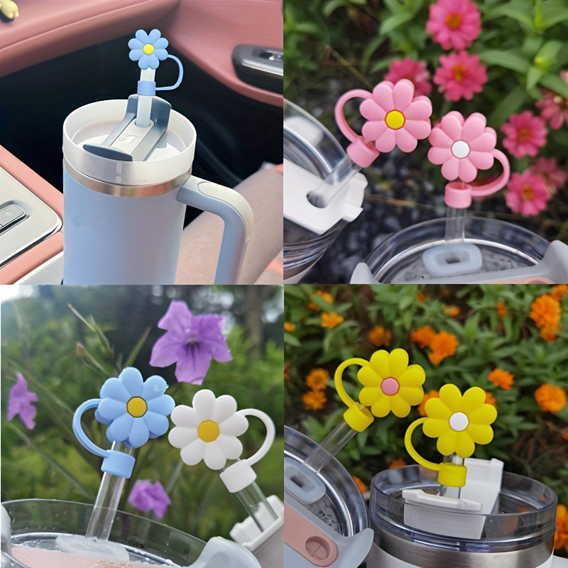 Straw Cover Cap For Stanley Cup, 8pcs Flower Straw Covers