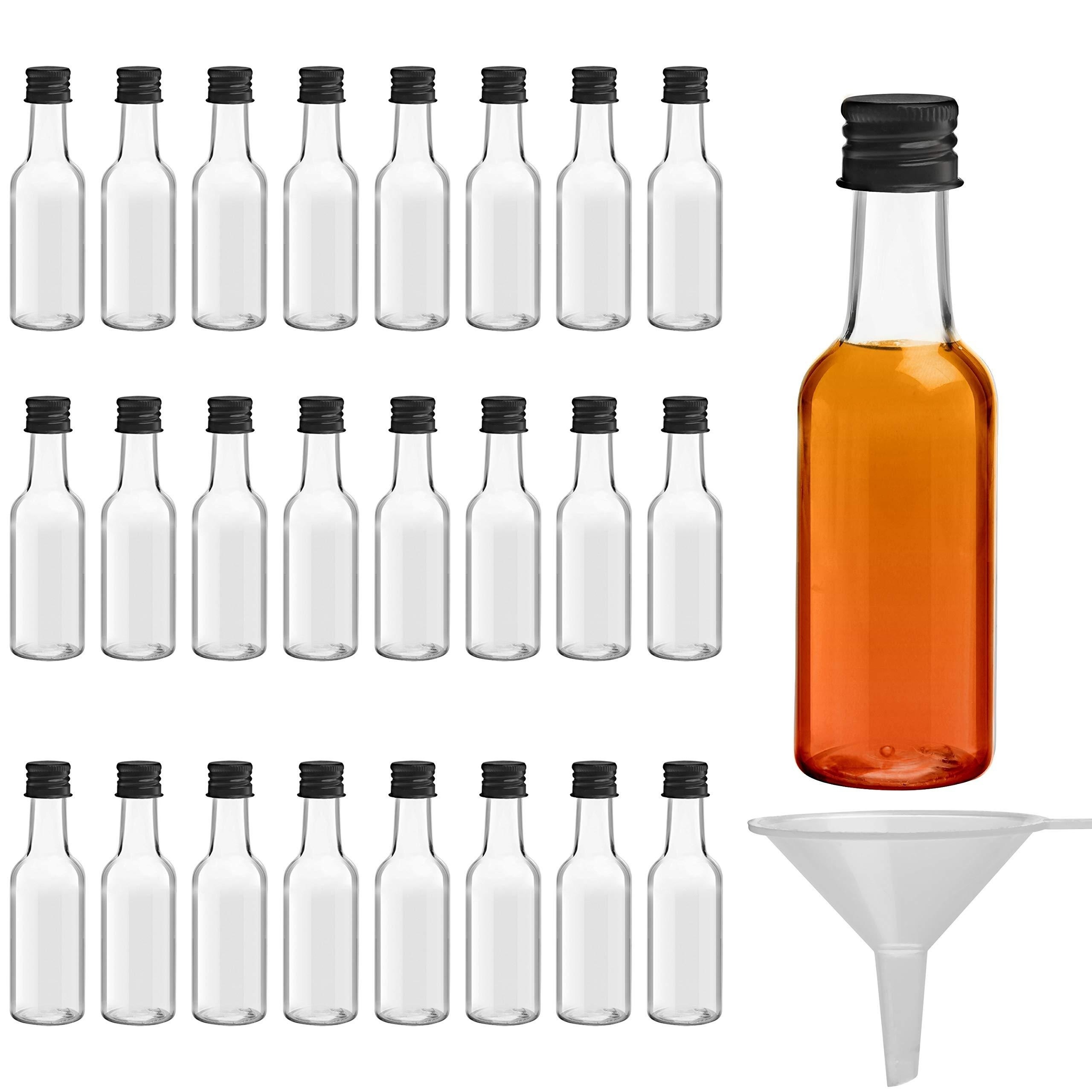  Mini botellas – Mini botellas de licor – Mini botellas de  plástico de 1.7 fl oz – Paquete de 30 – Pequeñas botellas vacías de alcohol  – Mini botella de plástico