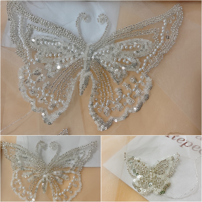 Sequin Beaded Applique Butterfly