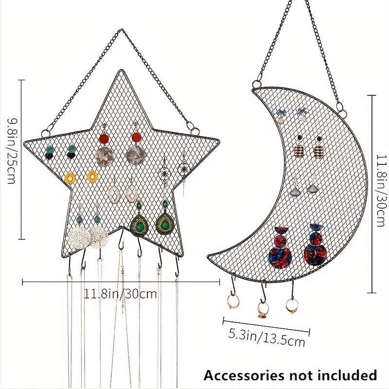 1pc Heart Decor Jewelry Storage Rack, Minimalist Iron Black Earring Storage  Rack For Home