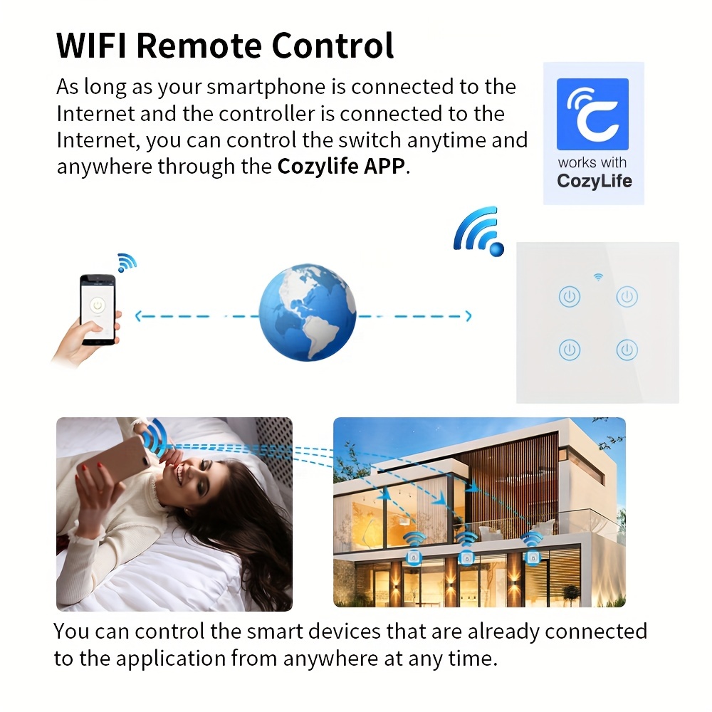 Apple – interrupteur tactile intelligent Homekit, wi-fi, Siri non neutre,  pour maison connectée