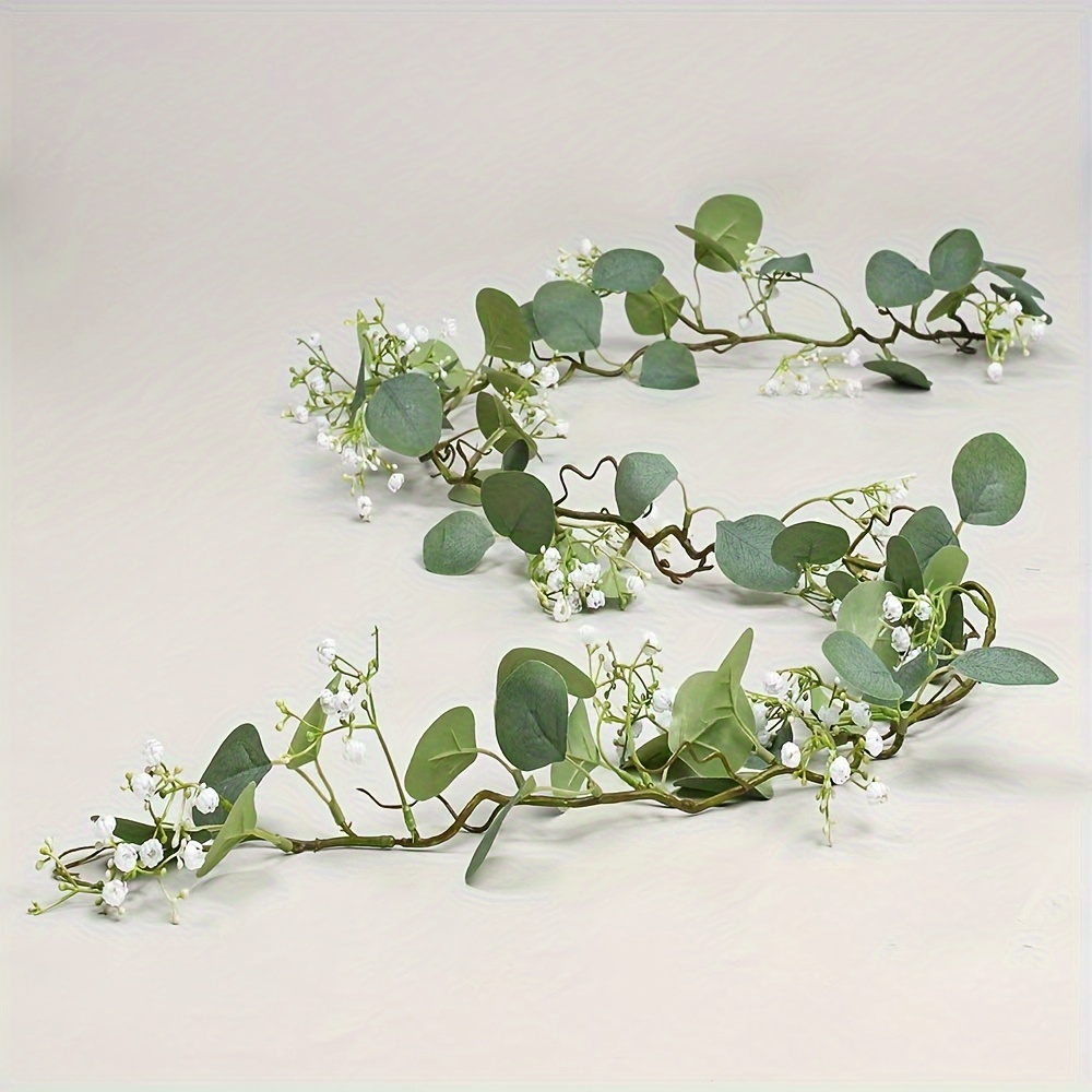 

1pc, Artificial Vine Eucalyptus Leaves Simulation Flower Rattan, Fireplace Dining Room Door Decoration Party Decoration