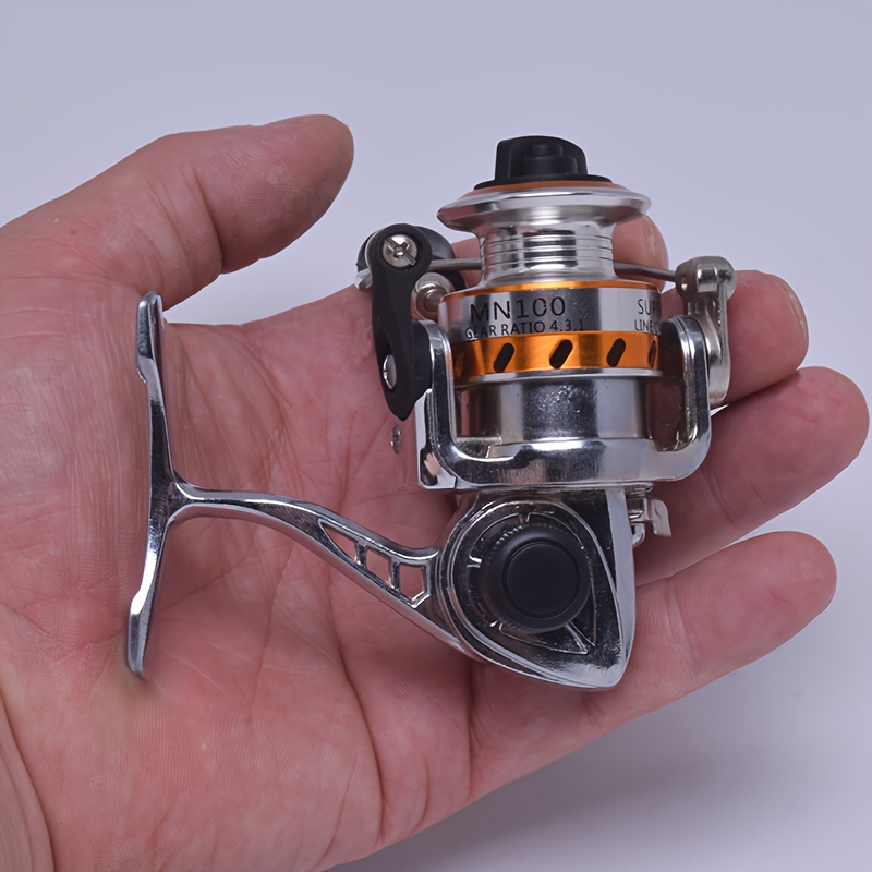 1pc 4.3:1 Gear Ratio Metal Fishing Reel, Mini Compact Portable Spinning  Reel, Fishing Accessories For Seawater Freshwater