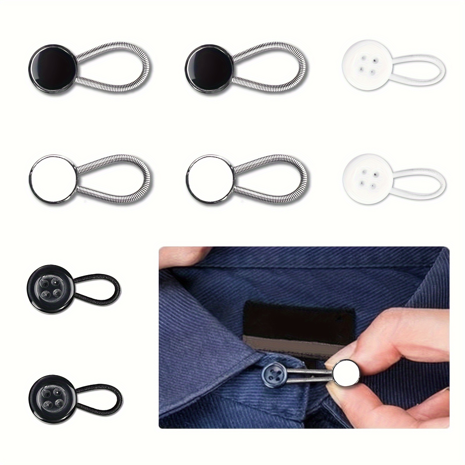 8pcs Pants Extender Button, Pants Waist Silicone Extender Button for Men  and Women