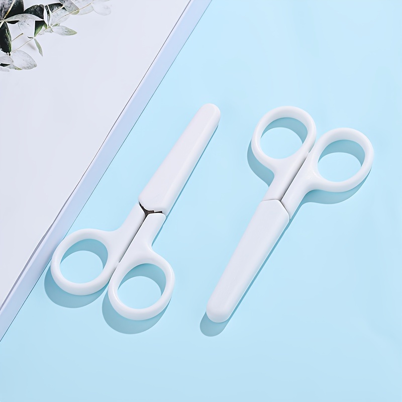 1pc Artistic Scissors Stationery Office Scissors Round Head Plastic Handle  Paper Scissors