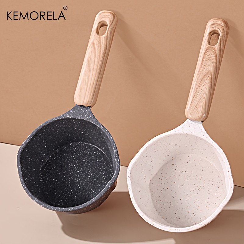 Non-Stick Frying Pan Set Maifan Stone Kitchen Soup Pot Milk Pan with Wooden  Handle Pot Cookware Set Cooking Utensils for Kitchen