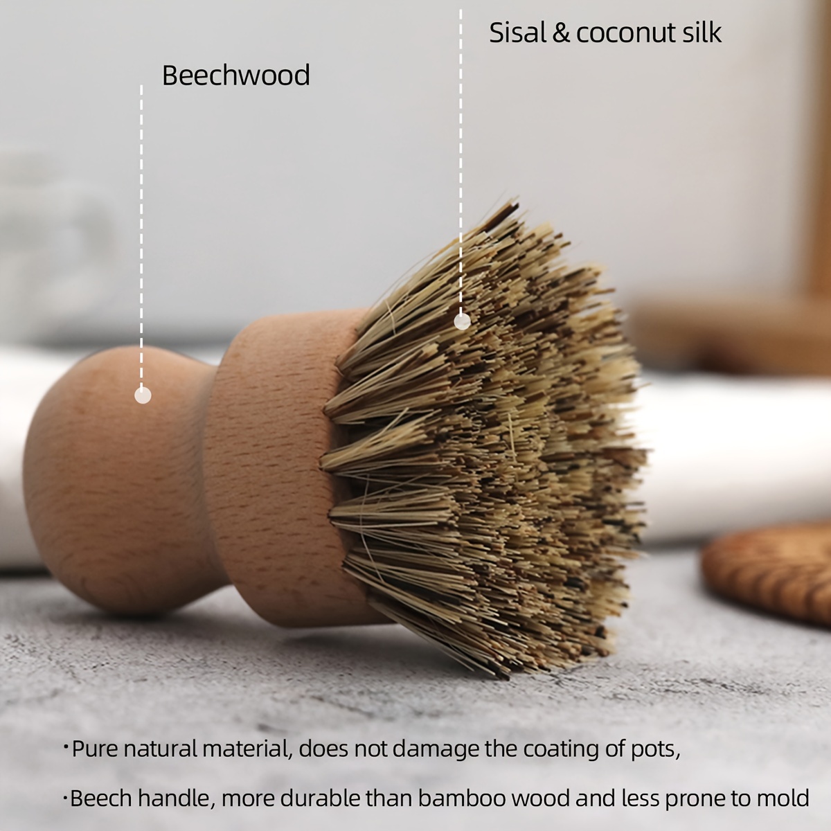 Kitchen Dish Brush Sturdy Wooden Scrab Cleaning Brush - Temu