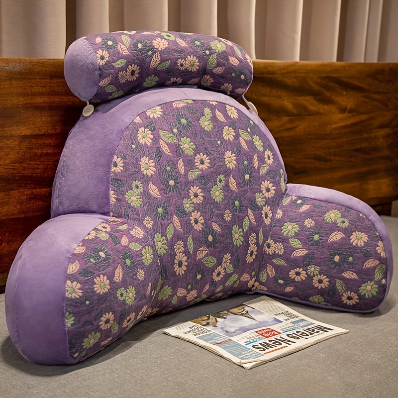 Cojín para sofá con respaldo, soporte lumbar de piel sintética desmontable,  almohada impermeable de soporte de cintura, almohada de lectura suave para