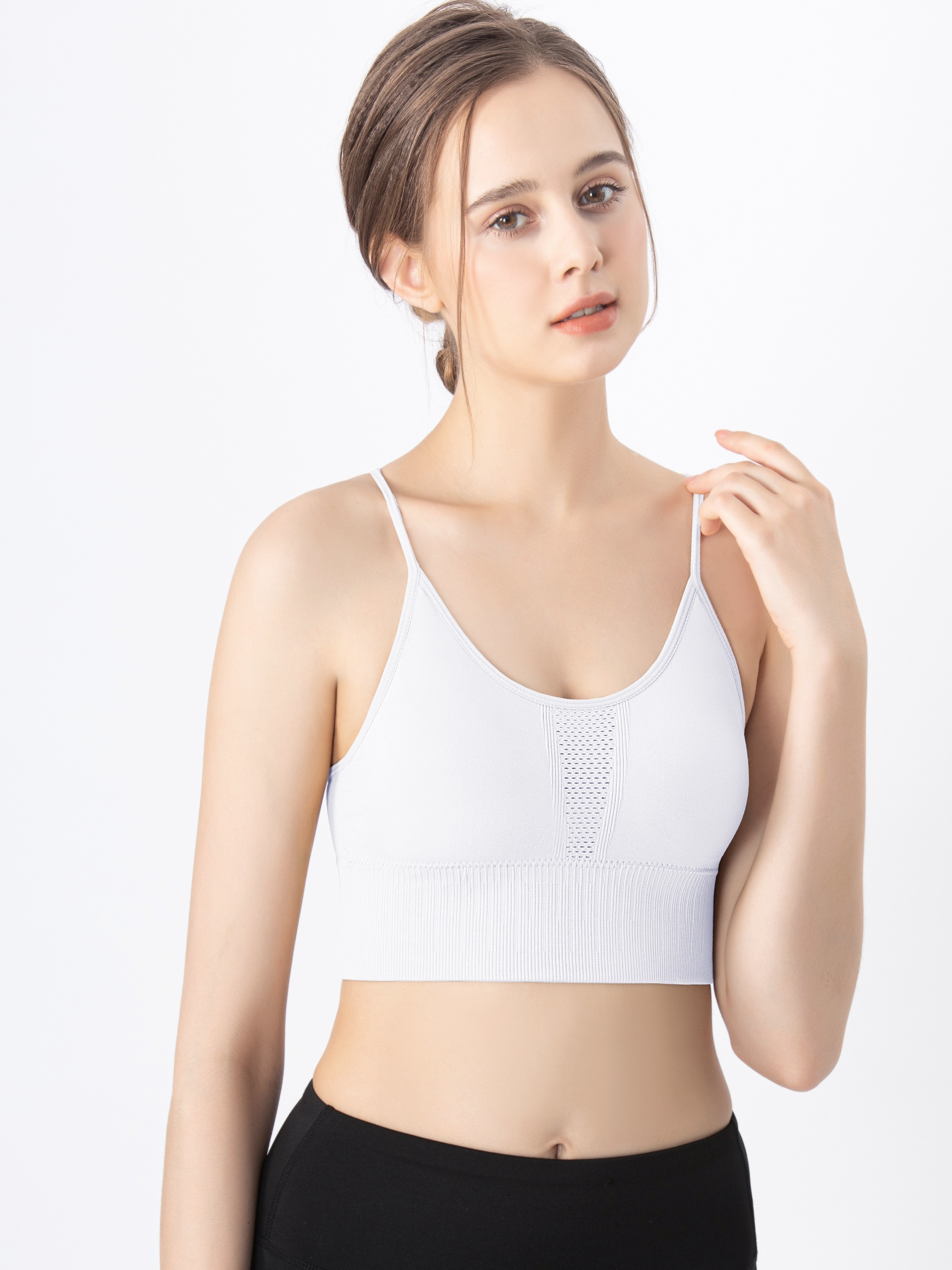 Women's Criss Cross Sports Bra Back Seamless Medium Support Yoga Bra  Running Workout Tank Tops Bralette (Color : White, Size : Small) :  : Clothing, Shoes & Accessories