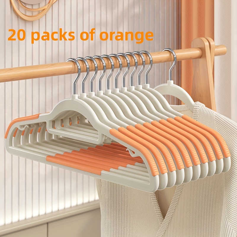 20pcs Heavy Duty Plastic Clothes Hangers With Non-slip Pads For