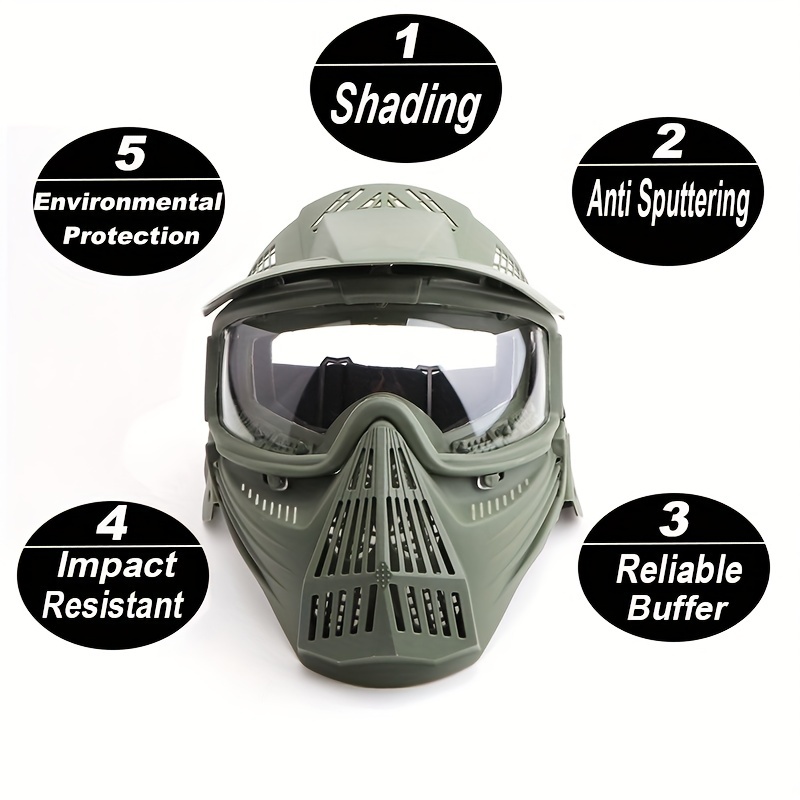 Large Clear Mesh Airsoft Full Face Mask Protect Safety BB Mask Goggles  Paintball